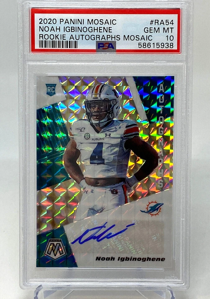 2020 Panini Mosaic Noah Igbinoghene Rookie Autographs Mosiac - PSA 10 - Rookie - Image 1 of 4