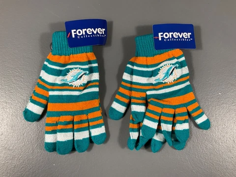 Miami Dolphins Winter Gloves NFL Football Team Logo Sports Orange - LOT OF 2 Cover