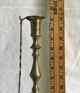 Unique One of a kind, 9” Brass Candle Holder With Snuffer - Picture 1 of 5