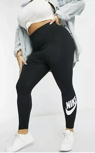 Nike Damen Leggings normale Länge enge Passform DB6052 010 schwarz weiß 1x - Bild 1 von 4