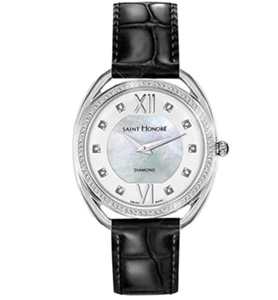 Saint Honoré Ladies Analogue Quartz Watch with Black Leather Strap - 7210231YADN - Picture 1 of 4