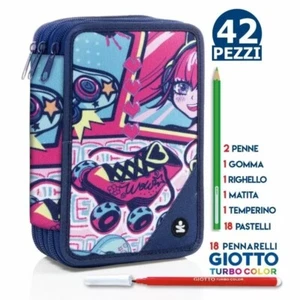 ASTUCCIO scuola TRIPLO RAP GIRL 18 PASTELLI + 18 PENNARELLI GIOTTO - Foto 1 di 1