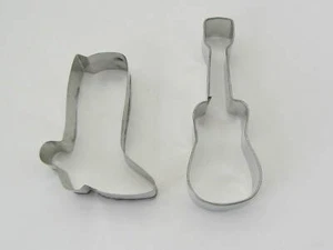 Set of Two Cookie Cutters-Cowboy Boot and Guitar - Picture 1 of 4