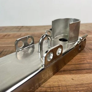 Edelstahl Mastfuß Masthalterung Niro Aufnahme Mast Ø 65mm massiv U-Profil Fuß - Picture 1 of 7