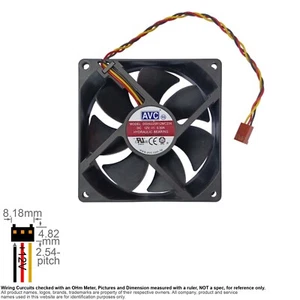 Fan Muffin Cooling DC 12V DC12V 12VDC 92mm 92x92x25 AVC DS09225R12MC234 - Picture 1 of 3