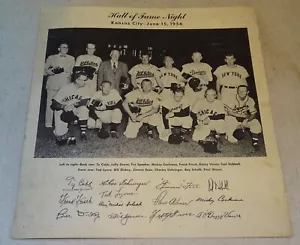 1956 Kansas City A's HOF NIGHT 10-1/2 x 11" poster fotografico (firme facsimile) - Foto 1 di 4