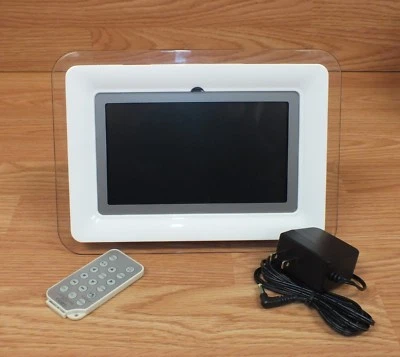 Genuine Coby (DP-772) White 7" (Inch) Screen Digital Photo Frame w/ MP3 Player - Image 1 of 4