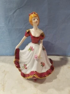 Dancing Dress Lady 8" Tall Flowers Roses Knick Knacks Home Decor Decoration - Picture 1 of 6