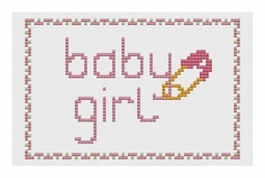 Kit o patrón de tarjetas de punto de cruz para bebé niña de Florashell - Imagen 1 de 1