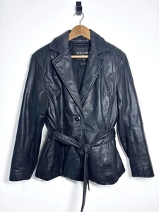 Wilsons Leder schwarz Thinsulate Ultra Gürtel Moto Biker Jacke herausnehmbares Innenfutter - Bild 1 von 9