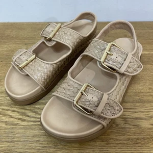M&S COLLECTION Buckle Ankle Strap Sandals Natural Size 5 UK - Picture 1 of 9