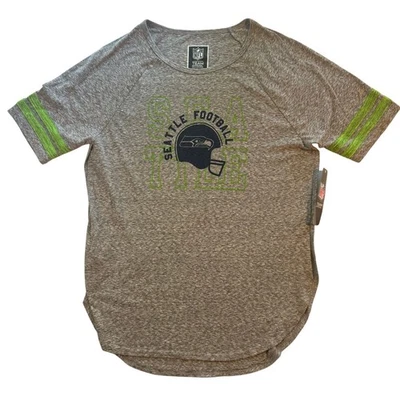 Seattle Seahawks Equipo NFL Ropa Mujer’s L Gris Camiseta Retro Casco Gráfico Foto 1 de 4