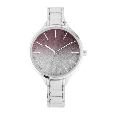 NINE WEST Glitter Ombre Dial Open Bracelet Women's Watch Silver 36mm - Image 1 of 4