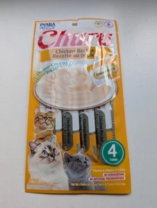 INABA Churu Chicken Recipe Lickable Purée Natural Cat Treats 4Tubes - Picture 1 of 2