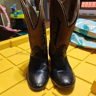Новые детские сапоги вестерн Pocono ореховый искусственно состаренный стержень с черной ножкой C-1542 - Изображение 1 из 4