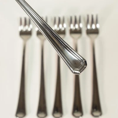 Set of 6 Gorham 18/8 fairview Stainless Steel Cocktail/Seafood Forks/ olive - Image 1 of 4