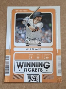 2021 KRIS BRYANT PANINI BIGLIETTO VINCENTE BASEBALL CARD #WT-KB GIANTS CUBS ROCKIES - Foto 1 di 2