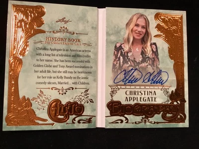 LEAF HISTORY BOOK  CHRISTINA APPLEGATE 16/25 AUTOGRAPHED CARD - Image 1 of 2