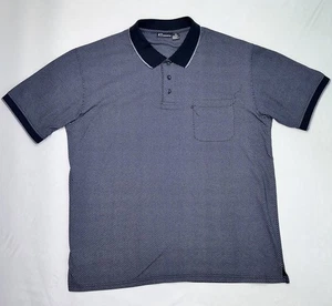 KT CLASSICS Mens XXL Polo Shirt Grey Print w/ Banded sleeves - Picture 1 of 12