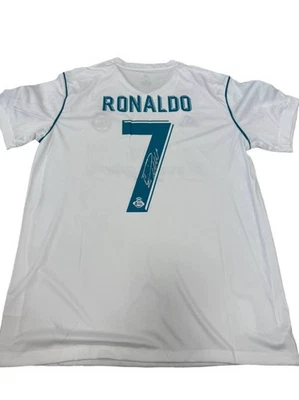 Autographed White Jersey (Hand Signed) Cristiano Ronaldo BECKETT COA - Image 1 of 4