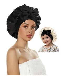 Beige Satin Bonnet for Sleeping Women Double Layer Fashion Silk Hair Bonnet f... - Picture 1 of 7