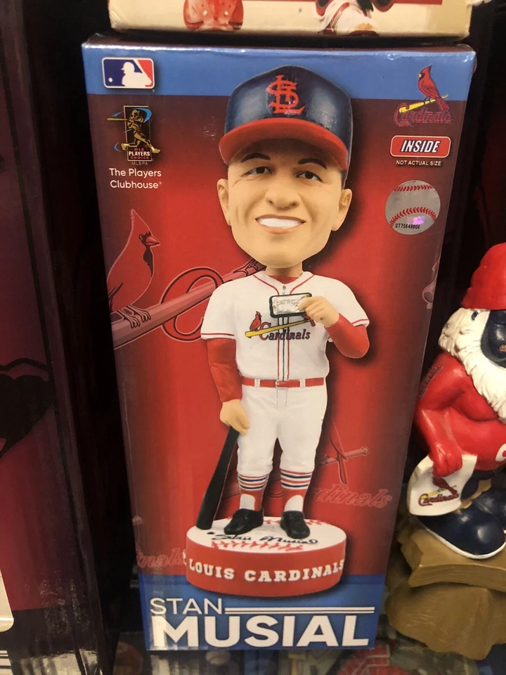 Camiseta Bobblehead Stan Musial Leyenda de los Cardenales de San Luis Salón de la fama Caja de Audio Blanca Foto 1 de 1