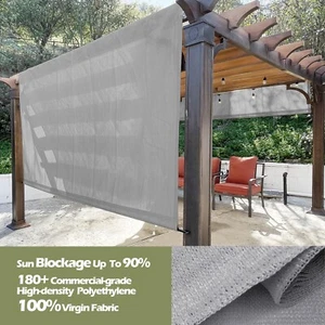 Breathable Pergola Replacement Shade Cover Panel with Metal Weighted Rods Grey - Picture 1 of 11