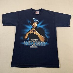Trace Adkins Shirt Mens Medium Blue Cotton 2010 Country Music Tour Adult U42