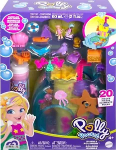 Polly Pocket HHH51 Bubble Aquarium with Pool, Micro Polly and Mermaid Doll - Picture 1 of 6
