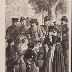 Types parisiens - L'homme au lièvre - Gravure de presse 1862 - Imagen 1 de 2