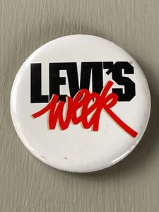 Vintage Levi's Week Pinback Button Advertising for Denim Jeans Employee Flash - Picture 1 of 3