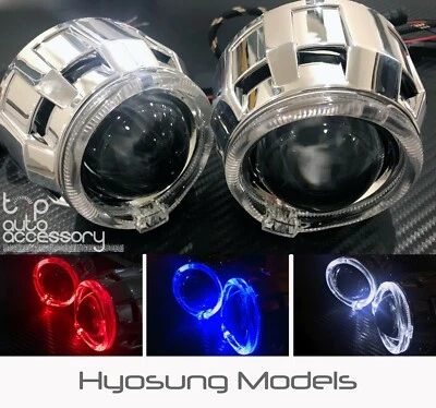 Angel Halo Eye Projector Lens Built-In LED HID Headlights Lights for Hyosung - Image 1 of 4