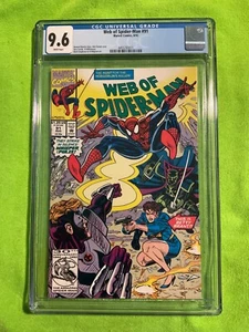 Libro de historietas Web of Spider-Man #91 clasificación CGC 9,6 Marvel agosto 1992 páginas blancas. - Imagen 1 de 2