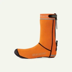 SealSkinz Caston All Weather Open-Sole Cycle Overshoes - Orange - Picture 1 of 3
