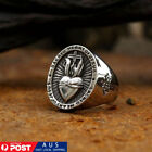 Men's Alphabet Cross Stainless Steel Simple Ring Retro Heart Quality Ring Gift