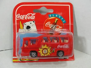Majorette Red Coca-Cola Bus Vintage Sealed Toy Model Metal Coke - Picture 1 of 2