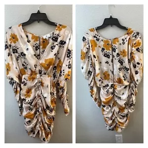 SOCIALITE peach pink all over floral long sleeve mini dress NWT womens S - Picture 1 of 7