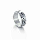 6mm Stainless Steel Moon Star Enamel Spinner Ring Wedding Band for Women Men