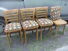 Vintage Retro WARING Kitchen Dining Chairs 1960s Beech Set of 4 Bent Wood