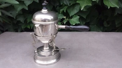 Ancienne théière avec son réchaud et son support en métal argenté ED PARIS N°3 - Photo 1/4