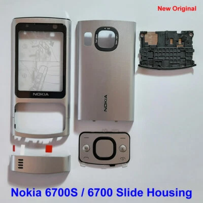 100% Genuine New Original Nokia 6700S, 6700 Slide Full Set Fascia Housing Silver - Image 1 of 4