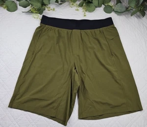 Pantalones Cortos Sueltos Atléticos de Baloncesto Verde Oliva Lululemon Para Hombre Talla XL Rendimiento - Imagen 1 de 9