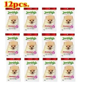 12 pcs. Jerhigh Strawberry Stick Dog Puppy Collagen Nourish Vitamin Treats Hair - Picture 1 of 4