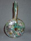 Rare Pairpoint Glass Co Multicolor Pastel Guinea Banjo Bottle Embossed Art Glass