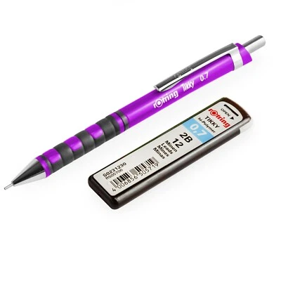 rOtring Tikky Druckbleistift - 0.7mm 2B - Lila Fass + 12 Kabel