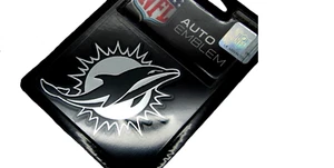 Licensed NFL MIAMI DOLPHINS 3D CAR EMBLEM STICKER DECAL - Picture 1 of 10