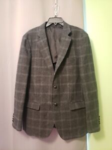 Uniqlo Mens Blazer Sport Coat Two Button Jacket Tweed Wool Size XL Casual Suits