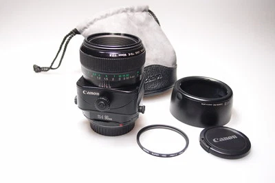 CANON EOS EF TS-E 90mm 1:2.8 TILT-SHIFT LENS MINT CAPS/FILTER/HOOD/CASE - Image 1 of 4