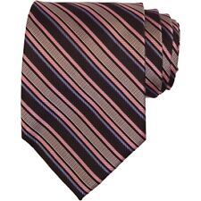 ENRO Mens Classic Tie 3.75 Black Gray Pink Blue 100% Silk Stripe Dress Necktie