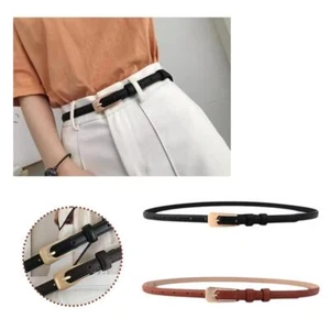 Ladies Adjustable Stretchable PU Belt Skirt All-Match Narrow Girdle✨y Waist Q8W2 - Picture 1 of 25